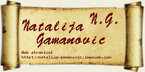Natalija Gamanović vizit kartica
